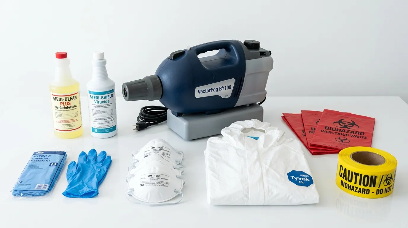 Professional biohazard remediation crew working in Wallingford