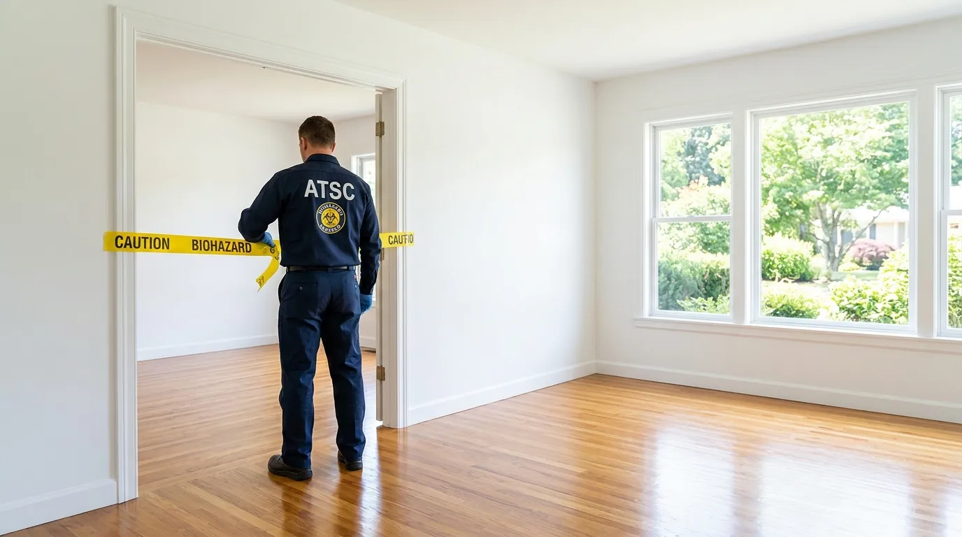 Certified biohazard cleanup crew performing Trauma Scene Cleanup in Wallingford